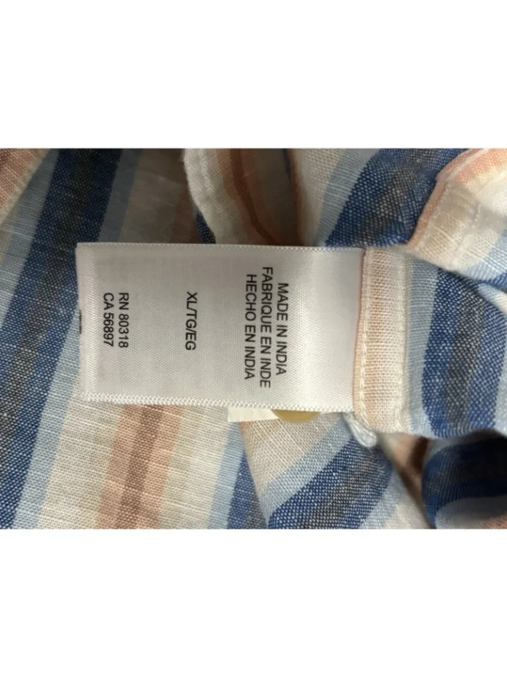 Lucky Brand Button Shirt Mens XL Multicolor Classic Fit Striped Pockets Hemp - Picture 9 of 12